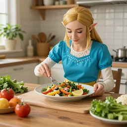zelda preparing delicious vegetarian food