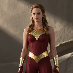 An Emma Watson wears costume of Martian manhunter, photo taken with Nikon D750