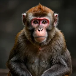 portrait of monkey, au naturel, hyper detailed, digital art, trending in artstation, cinematic lighting, studio quality, octane rendered