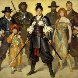 full character of a chinese woman warrior, character design, painting by gaston bussiere, katsuya terada, nc wyeth, greg rutkowski, craig mullins, vermeer, frank frazetta, mucha, tom of finland, trending on artstation, jeffery catherine jones