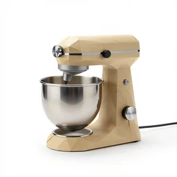 origami-style stand mixer, studio product photography, isolated on a pure white background, centered, entire object in frame, sharp focus, soft studio lighting