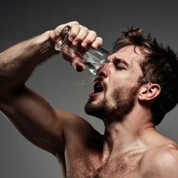 smashing a man in the face with a glass
