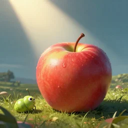 🍎🐛, surrealism, retrofuturistic