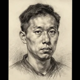 portrait art, charcoal sketch