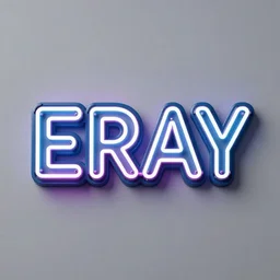 the word ERAY in the neon style logo