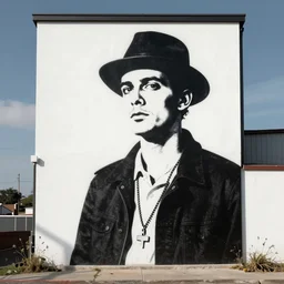 a white and black beatnik hipster!!, stencil art by shag, tom whalen, artgerm, clean bold lines