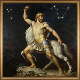 roman warrior in the pose of orion the constellation painting