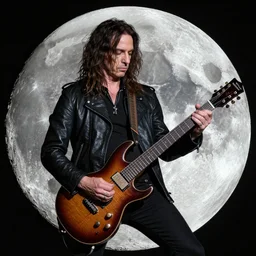 John Petrucci from Dream Theater doing a guitar solo on the moon