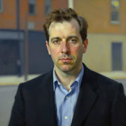 a realistic john barilaro portrait, by edward hopper,