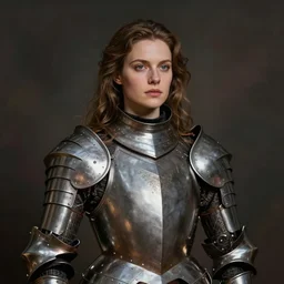 a beautiful portrait of a female knight in armor in Travis Charest style