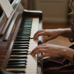 ai playing a fortepiano, very beautiful, intricate, medium shot, cinematic lighting, highly detailed, digital art, octane render, unreal engine, 4 k,