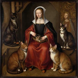 international gothic painting of cats, from late 1 4 th century