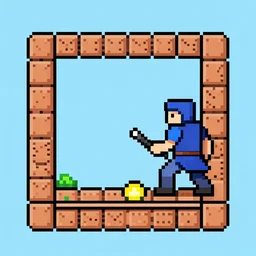 pixelated dungeon adventure hero on clear background inspired by ragnarok online, 1 2 8 bit, 1 0 0 0 x 1 0 0 0 pixel art, 4 k, super detailed, nintendo game, pixelart, high quality, no blur, sharp geometrical squares, concept pixelart