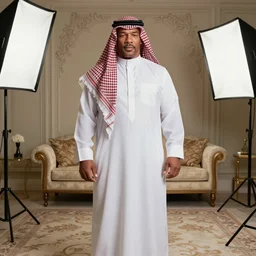 mike tyson dressed in arab clothing, photohoot, set pieces, intricate set, vogue magazine, canon, highly realistic. high resolution. highly detailed. dramatic. 8 k. 4 k.