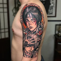 tattoo by matt groening and!!!!!! junji ito!!!!!! intricate, studio setting