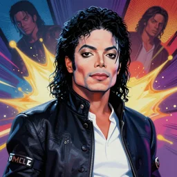 low angle portrait of Michael Jackson, tepainting concept Blizzard pixar maya engine on stylized background splash comics global illumination lighting artstation lois van baarle, ilya kuvshinov, rossdraws