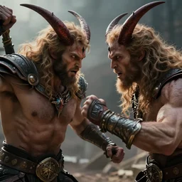 ! dream macron fighting belial, natural lighting, realistic, cinematic, close shot, stolen footage, octane render