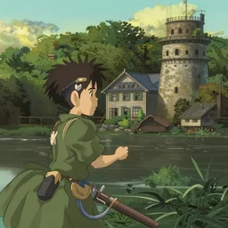 studio ghiblli city film still, 8 k denoised, high detail
