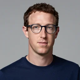 Photo of Mark Zuckerberg wearing Warby Parker glasses, soft studio lighting, photo taken by Martin Schoeller for Abercrombie and Fitch, award-winning photo, 24mm f/1.4