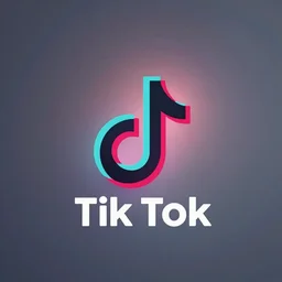 new tik-tok logo,logo design,future sense,hyper realistic,colorful,soft lights