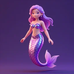mermaid body, pink and purple, artstation, volumetric lighting