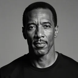 Black & White Wesley Snipes portrait photograph, Chiaroscuro lighting