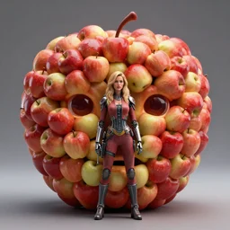 a full body shot of a stargate made of apples, face if christina applegate in the middle, ef 8 5 mm f 1. 8 usm, bionic scifi alexandre ferra, hyper detailed, digital art, trending in artstation, cinematic lighting, studio quality, smooth render, unreal engine 5 rendered, octane rendered