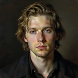 a portrait of greg rutkowski in the style of greg rutkowski