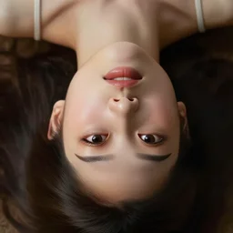 an upside down face