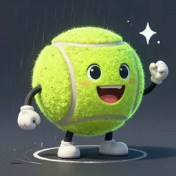 a tennis ball monster ,tennis ball, rain, chalk, digital art, fantasy, magic, trending on artstation, ultra detailed, professional illustration by Basil Gogos