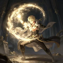 mage casting light spell in fight, artgerm and greg rutkowski and Peter Mohrbacher,  XF IQ4, f/1.4, ISO 200, 1/160s, 8K, RAW, featured in artstation, octane render, cinematic, elegant, intricate, 8k