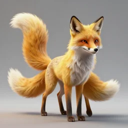 ultra realistic illustration, full body, ( ( ( a fantasy yellow fox with two tails, cover art ) ) ), intricate, highly detailed, digital painting, concept art, smooth, sharp focus, houdini, fluid simulation, particle, octane render, unreal engine, trending on artstation