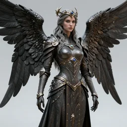 complex 3 d render hyper detailed ultra sharp of a beautiful ornate valkyrie princess angel of death gorgeous, d & d, medieval dark fantasy, battle armor, fiery aura, dynamic, octane render, 8 k, hd, art by takeshi obata & satoshi kon & artgerm & billelis & wlop
