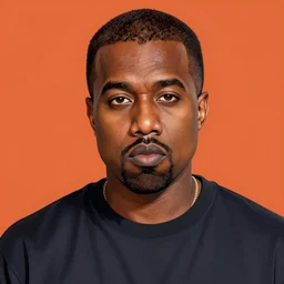 A beautiful portrait of Kanye West, frontal, digital art by Eugene de Blaas and Peter Xiao, vibrant color scheme, highly detailed, in the style of romanticism