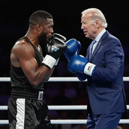 the crypt keeper and Joe Biden face off in a boxing match, realistic
