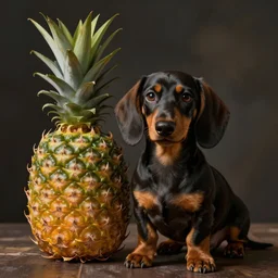 hybrid pineapple thats also a dachshund puppy digital art cgsociety photo realism portrait