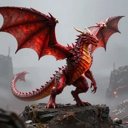 red dragonborn volumetric light, 8 k, ultra realistic art