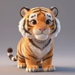 one small fuzzy cute tiger, unreal engine 3 d, by lockheed jun mao