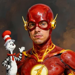 Portrait of the Flash by Shepard Fairey and Maurice Sendak and Dr Seuss