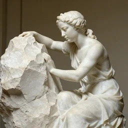 emma stone sculpted out of marble - rock