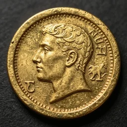 a close up image of a ancient golden coin, stylized, artgerm, artstation, 9 9 design, pinterest, cgsociety, cgi, realistic, dramatic, cinematic, artistic, detailed