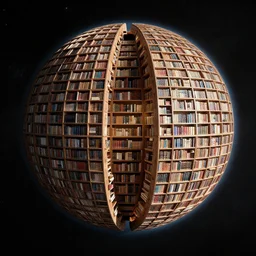 wide angle view, planet made of libraries, trantor