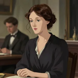 Virginia Woolf as Mrs. Dalloway, ambient lighting, 4k, anime key visual, lois van baarle, ilya kuvshinov, rossdraws, artstation