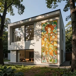 ( ( gediminas pranckevicius ) ) house by kengo kuma, art by bilibin and kilian eng and kuvshinov and malevich and mucha