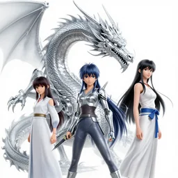 tonemapped poster of transcendent silver dragon by seb mckinnon, john avon, sui ishida