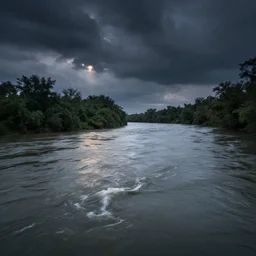a river being swallowed by day and night at the same time