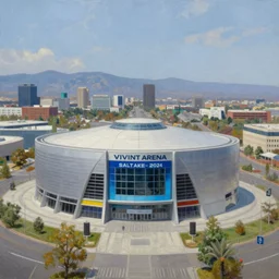 vivint arena, salt lake city, highly detailed oil painting