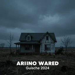 a house in the middle of nowhere,realistic,award winning photograph,scary,eerie