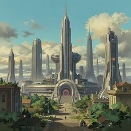 the call of the void, futuristic cityscape, unreal 5 render, studio ghibli, history painting, digital art, octane render, beautiful composition, trending on artstation, award - winning photograph, masterpiece