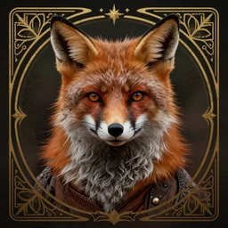 realistic detailed portrait of fox warrior, post apocalyptic, gritty, art nouveau, victorian, neo - gothic, gothic, character concept design